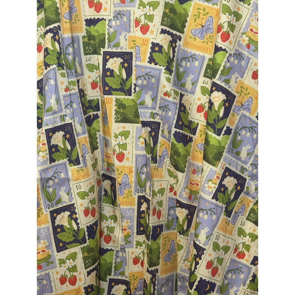Tulip B Postage Stamp Print Midi Skirt Womens M Cottagecore Vintage Style NWT - Picture 3 of 8